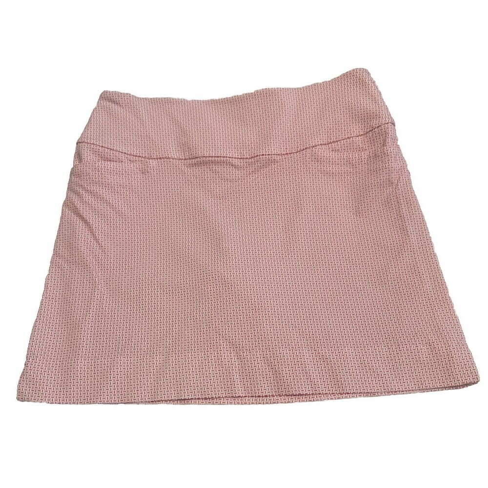 SC & Co CORAL/ORANGE WHITE Skort Tennis Golf Lined Stretch Performance Sz L